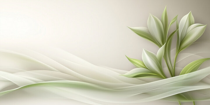 Contemporary green themed background with a plant