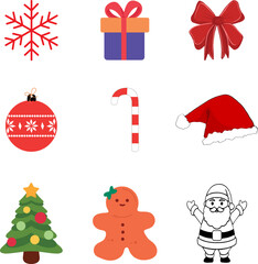 A set of Christmas elements