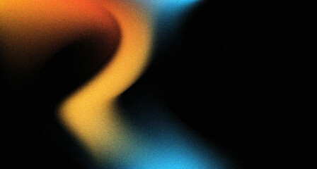 Abstract yellow blue black gradient noisy grain background texture for website graphics