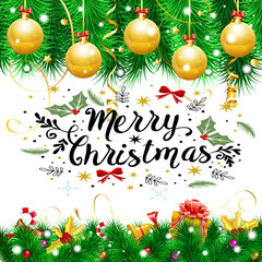 christmas background with christmas balls