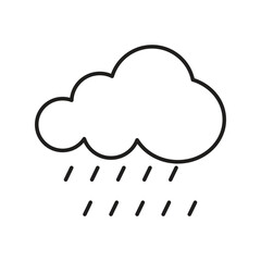 rain line icon with white background vector stock illustration