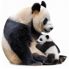 Obraz premium panda, maman, bébé, ours, animal, chine, géantes, bambou, mammifère, jardin zoologique, faune, noir, sauvage, nature, blanc, compromettre, mangeant, bébé, panda géant, joli, asie, isolé, petit panda, 