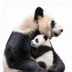 Obraz premium panda, maman, bébé, ours, animal, chine, géantes, bambou, mammifère, jardin zoologique, faune, noir, sauvage, nature, blanc, compromettre, mangeant, bébé, panda géant, joli, asie, isolé, petit panda, 