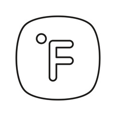 degree fahrenheit line icon with white background vector stock illustration