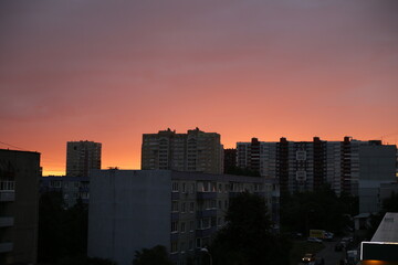 Fototapeta premium city skyline at sunset