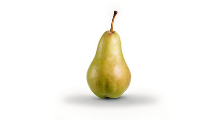 Juicy Green Pear: A single, ripe green pear stands out against a clean background, showcasing its smooth skin and elegant form.  Its subtle shadow adds depth and realism. 