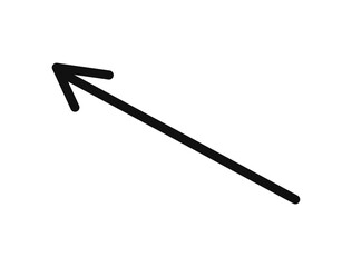 Simple line hand drawn black arrow. Vector illustration