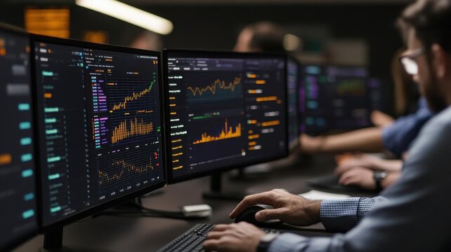 Supply Chain Digital Transformation. A team of professionals analyzing a digital dashboard displaying real-time supply chain logistics and tracking data