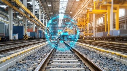 Supply Chain Digital Transformation. A digital twin of a supply chain process, with virtual reality overlays and analytics for efficiency improvements