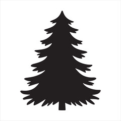 Christmas Pine Tree silhouette vector illustration