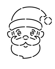 Santa Claus stencil design for decorating gingerbread, cookies and other confectionery - vector template for cutting