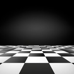 Black-and-white grid design creating a 3D visual effect representing modern art bold creativity and dynamic architectural perspectives