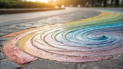 Fototapeta premium Swirling colors representing the passage of time and the hope of a new beginning.