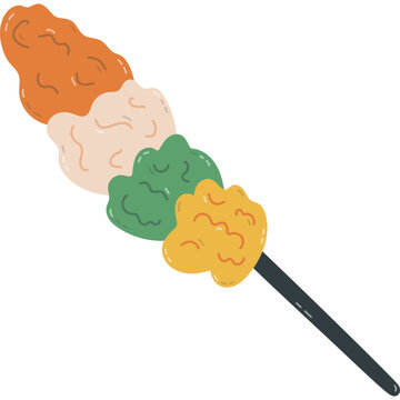 Cute cartoon feather duster to wipe dust from furniture. Hand drawn pipidaster for dry cleansing apartment. Funny clipart of dust cleaner brush isolated on background. Sweeping tool for household.