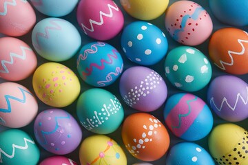 Obraz premium A photo of a vibrant array of Easter eggs