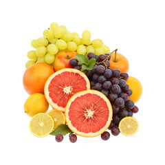 fruits on white background