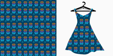 seamless pattern of beautiful hibicus flowers
