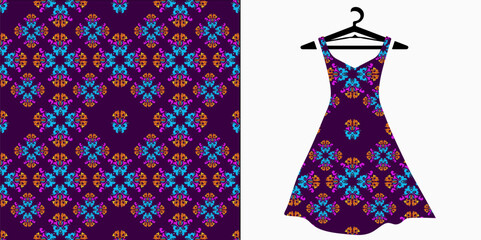 seamless pattern floral style traditional batik, design cloth motif.