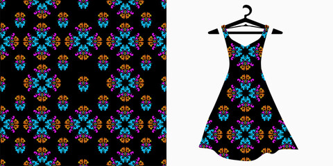 seamless pattern floral style traditional batik, design cloth motif.