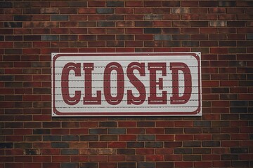 Obraz premium a white rectangular sign that prominently displays the word CLOSED in bold