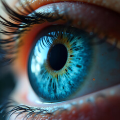 Close-Up of Blue Iris - Detailed Human Eye Photography