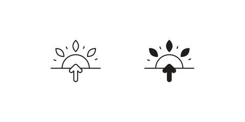 sun rise set icon with white background vector stock illustration