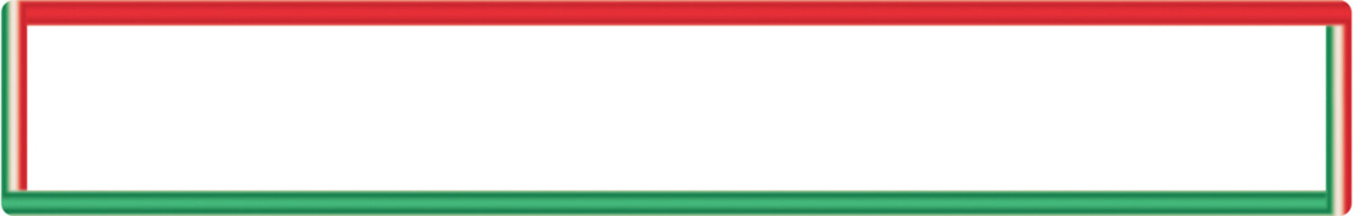 Decoration 3D Candy Cane Bold Style Long Rectangle Frame Border Line Art Design in Red, Green, White Tricolor