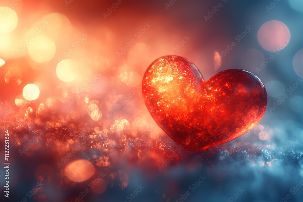 Fototapete Heart blur with soft tones and subtle light effects, creating a tranquil yet romantic background.