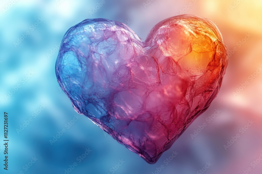 Fototapete heart blur with soft tones and subtle light effects, creating a tranquil yet romantic background.