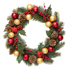 christmas wreath isolated on white background