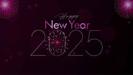 Fototapeta premium Happy New Year - 2025 New Year Design - New Year Modern Design