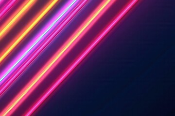 Fototapeta premium Vibrant neon lines in pink, orange, and blue create a dynamic abstract background, evoking energy and modernity.