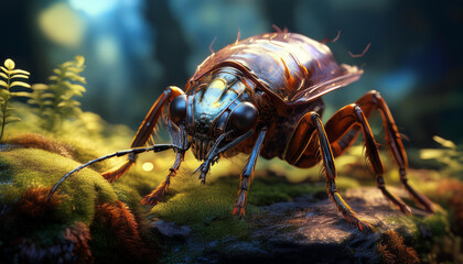 close up photo of insects on mossy wood