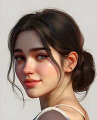 Charming Portrait of a Young Woman with a Natural Smile