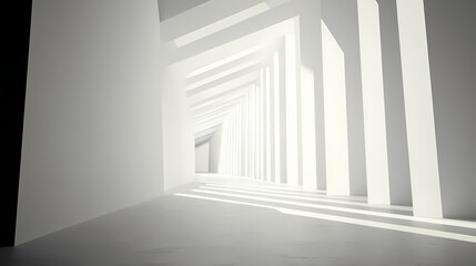 Obraz premium Photostock of white abstract geometric background with soft light vertical oblique stripes with crossing and angles as pattern in simple monochrome modern style, vertical. Oblique. Illustration