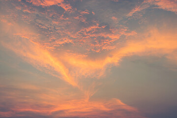 Sunset with dramatic sky background.