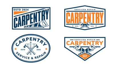 carpentry logo badge design