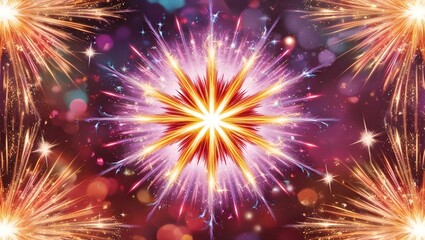 Obraz premium Fireworks Element. Sparkles Star. Radiance flash rays