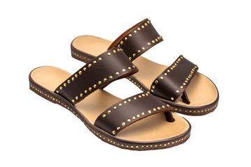 a pair of brown sandals