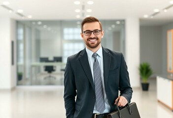 Fototapeta premium Portrait of a male salesman in a professional setting