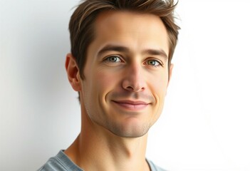 Fototapeta premium Half-length portrait of a 25-30-year-old male with a calm and neutral expression