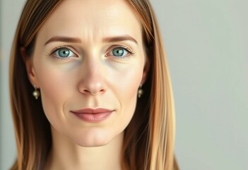 Half-length portrait of a calm female