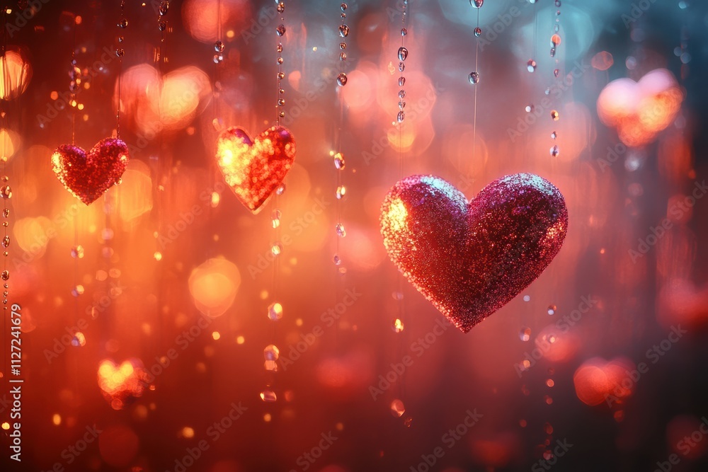 Fototapete Interactive light heart bokeh featuring airy patterns and glowing transitions for immersive designs.