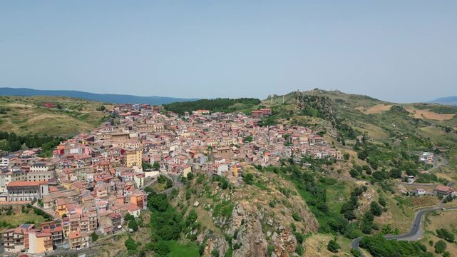 View of the city of Cesaro with a beautiful landscape from above. 4k