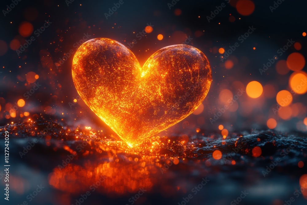 Fototapete interactive light heart bokeh featuring airy patterns and glowing transitions for immersive designs.