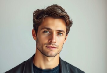 Fototapeta premium A half-length portrait of a calm male