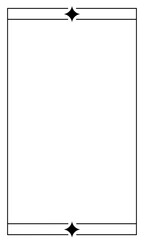 Outline border frame with stars. Minimal outline. Minimal graphic shape. Y2K ornaments 