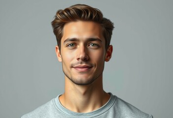 Half-length portrait of a calm male model