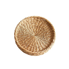 Fototapeta premium PNG of A round, woven basket with a natural, rustic design. on transparent background.