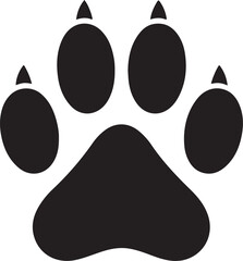 Dog Paw Print Silhouette Vector Illustration Design